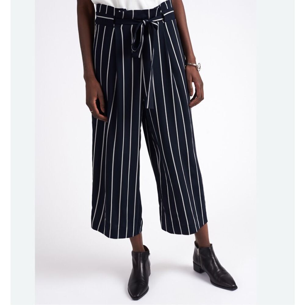 Second Female Anthropologie Lexington Wide Leg Pants Women’s Small Navy Cropped